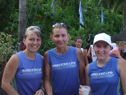 Three female runners after a run